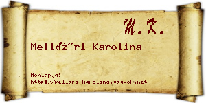 Mellári Karolina névjegykártya